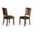 3 Piece Dining Room Table Set Contains a Round Dining Table with Dropleaf and 2 Linen Fabric Upholstered Chairs, 42x42 Inch, Mahogany-828364424-811046999