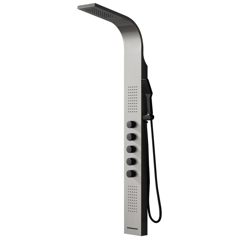 59.84'' Shower Panel with Fixed Shower Head, Black Nickel