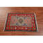 Tapis décoratif brun et rouge Kazak