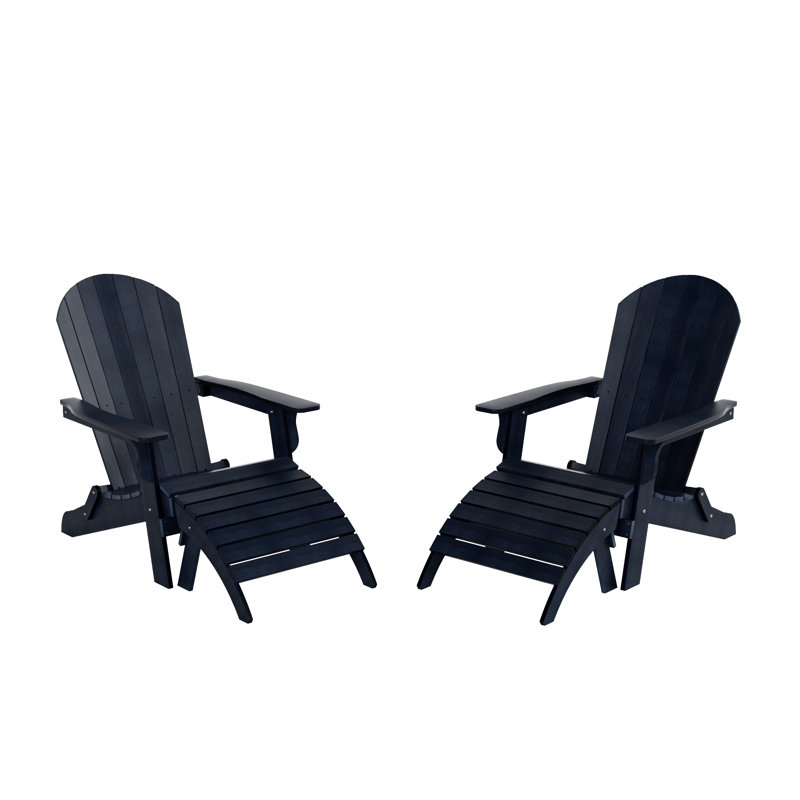 Arrlo Foldable Outdoor Adirondack Chair, Navy