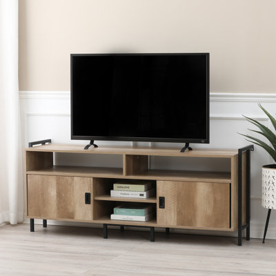 Light Oak Finish Manufactured Wood TV Console Cabinet for TVs Up To 58-Inch by 17 Stories