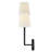 2-Light Left Hand White Linen Wall Sconce-2117364251