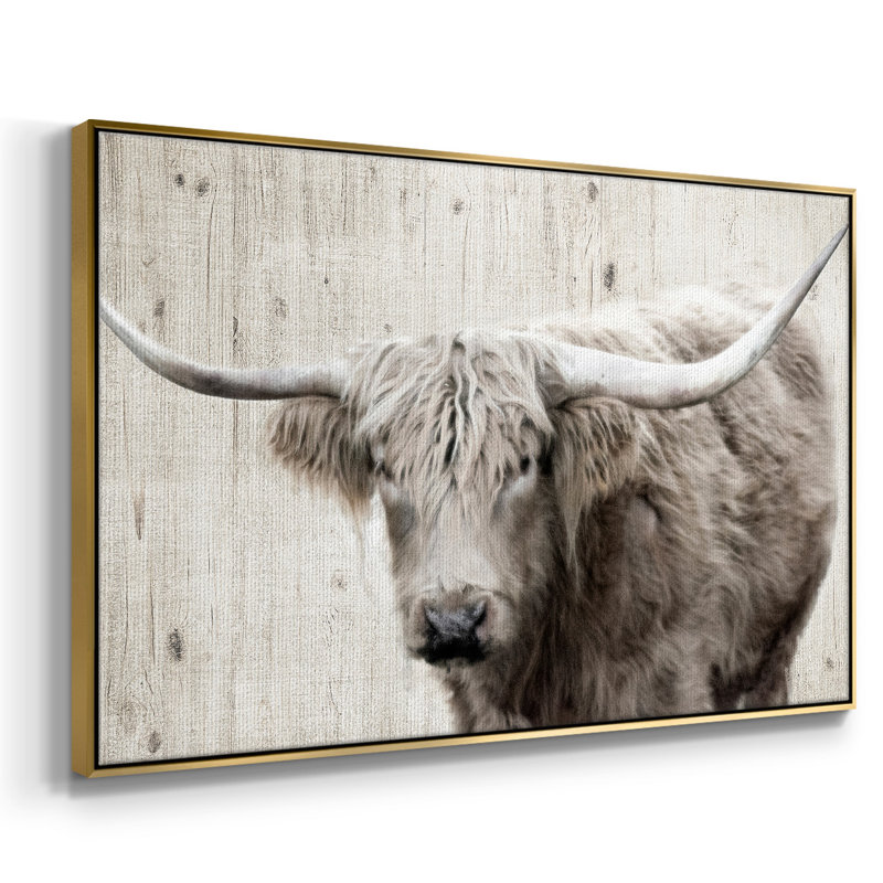 Toile tendue encadrée Longhorn, Or, H 27 po x l 41 po x P 2 po