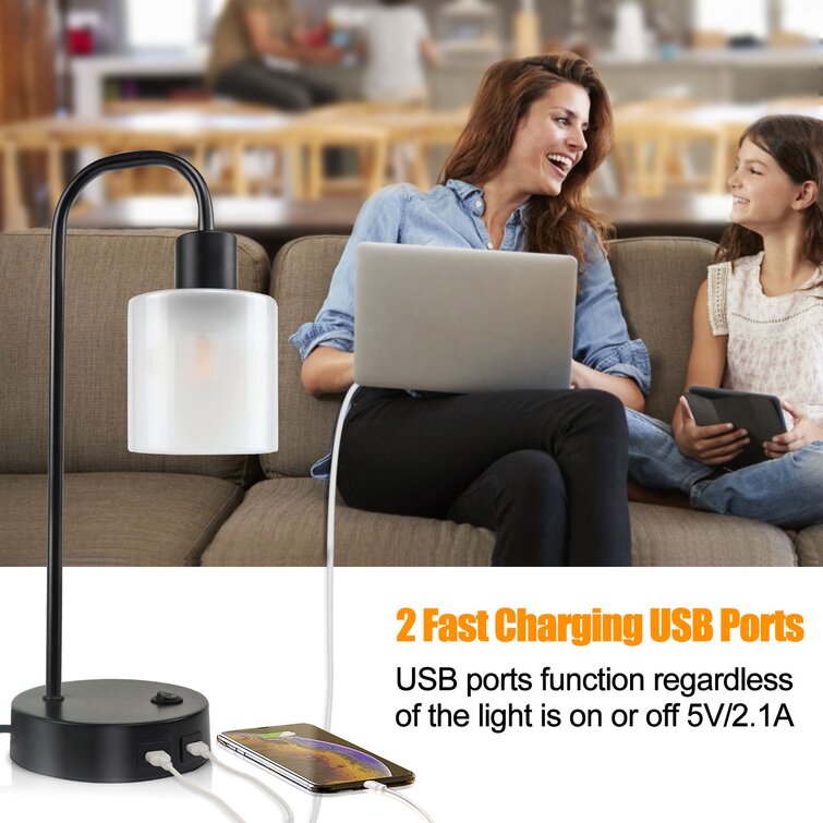 Suright Lampe de Chevet Tactile avec Ports de Charge USB-A + USB-C, Intensité  Variable