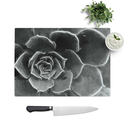 Tempered Glass Succulent Plant Chopping Board
