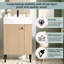 Meuble-lavabo en bois 21,6 po, armoire combinée, meuble de rangement pour salle de bain, lavabo simple en céramique, rangement sur le côté droit