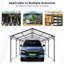 Abri de voiture extérieur robuste en métal 12 * 21 pi, stable sur diverses surfaces, idéal pour les Concerts galvanisés protège les véhicules des intempéries, Structure boue