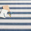 Blue Awning Stripe Machine Washable Rug-1227663947