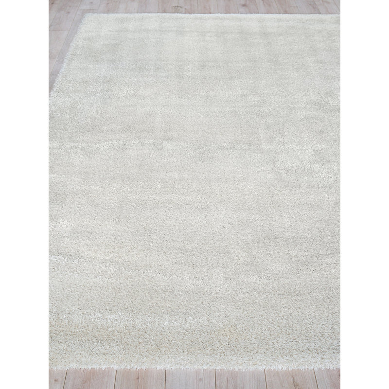 Luxe Shag Area Rug in Taupe, Rectangle 4' x 6', Light Beige