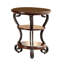 Table d'appoint en cerisier brun, conception ornée, 2 tablettes inférieures, 22 po x 22 po x 26,5 po, table en métal et bois avec rangement ouvert, L 22 po x l 22 po x H 26 1/2 po, massif