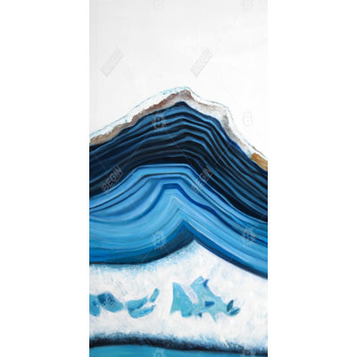 Blue geode profile - 15.75"x31.50" Desk mat