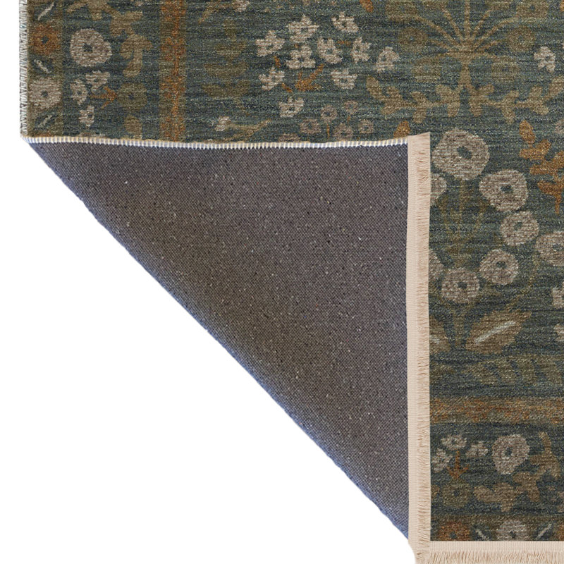 Tapis décoratif rétro multicolore à motif floral traditionnel, Tapis de couloir 3 pi 3,37 po x 9 pi 10,11 po
