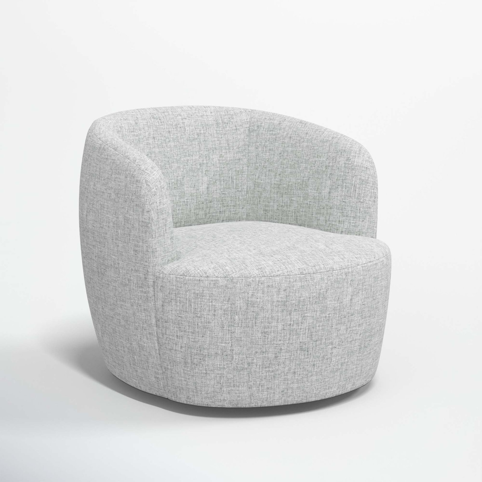Mina Swivel Barrel Chair, Zuma Pumice Textured Linen