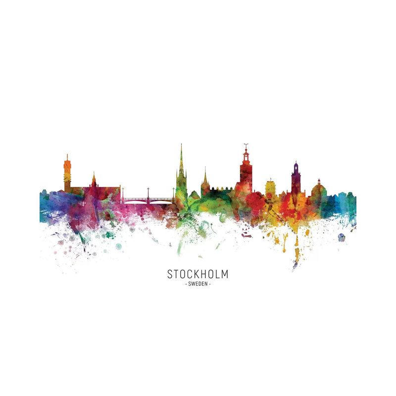 Stockholm Sweden Skyline by Michael Tompsett - Wrapped Canvas Print, 20.32 cm H x 30.48 cm W