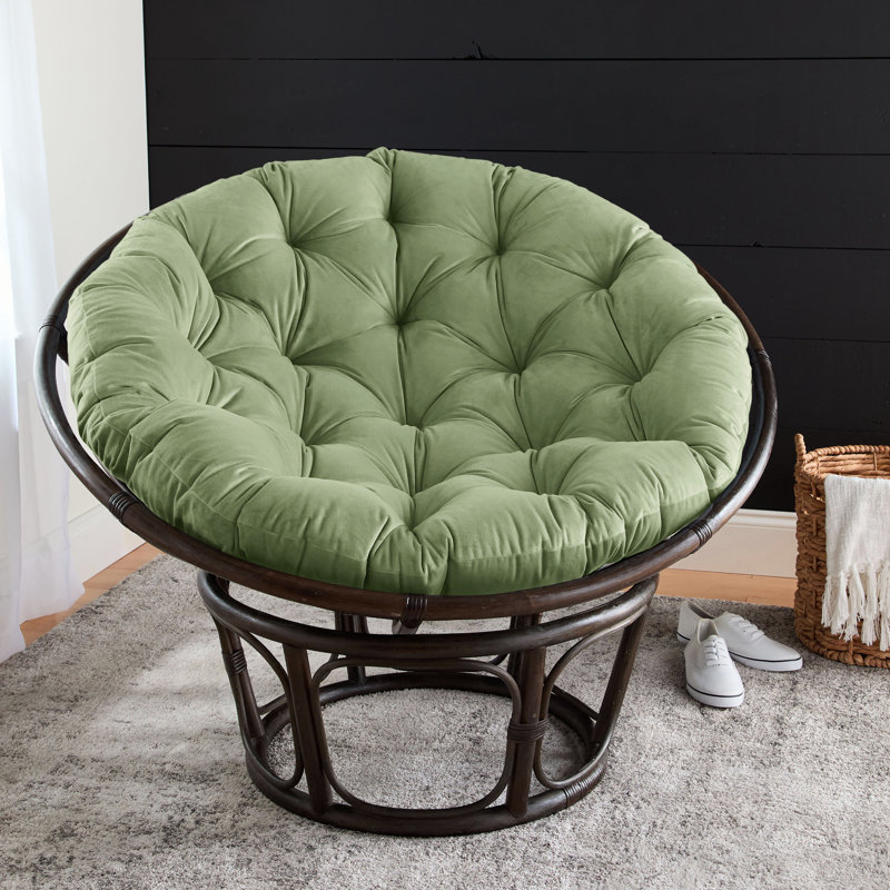 Outdoor 4'' Papasan Seat Cushion, Green