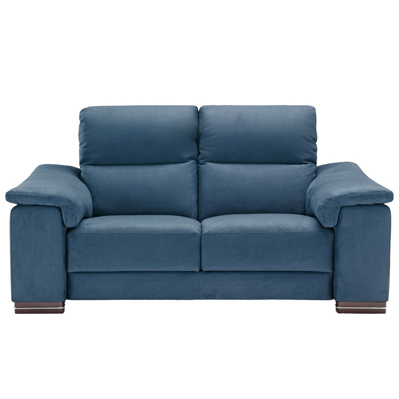 Causeuse en microfibre bleu foncé Caley