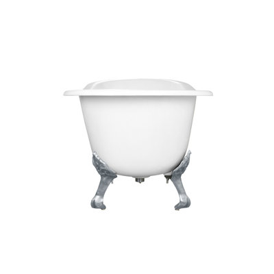 Kingston Brass Aqua Eden 67-Inch Cast Iron Oval Single Slipper Clawfoot Tub (No Faucet Drillings)