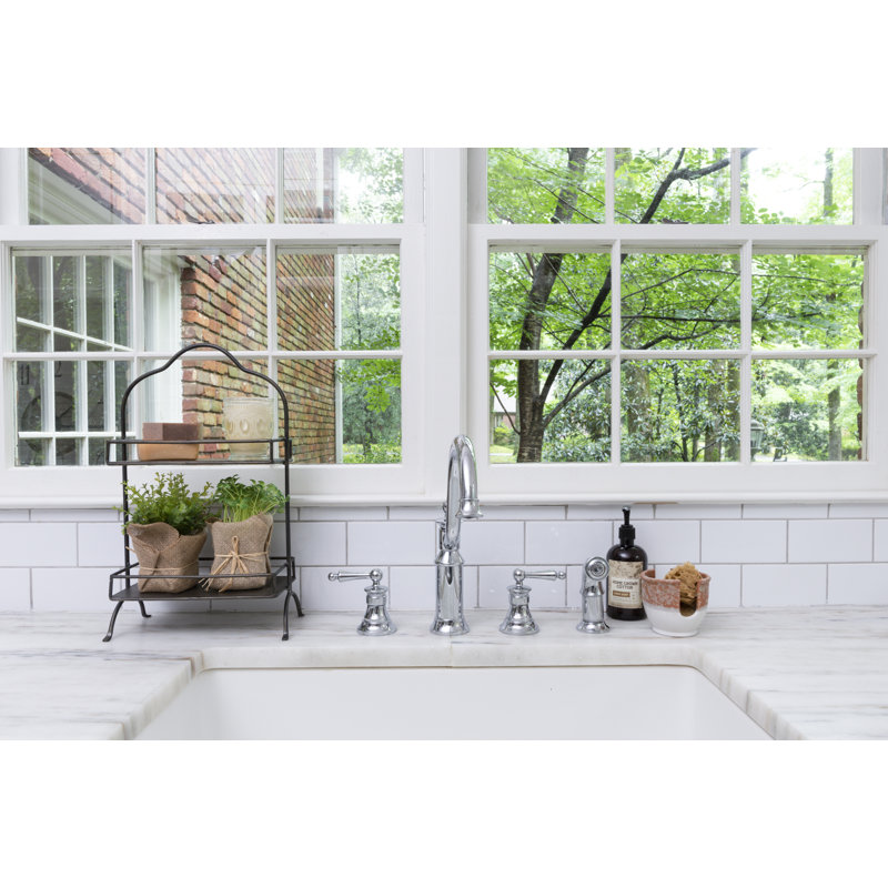 Clarinda Decorative Metal 2 Tier Tray with Handle