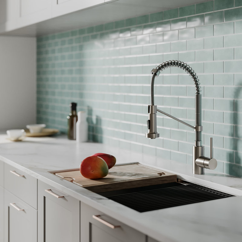 KRAUS Bolden Commercial Style 2-Function Single Handle Pull Down Kitchen Faucet, Matte Black