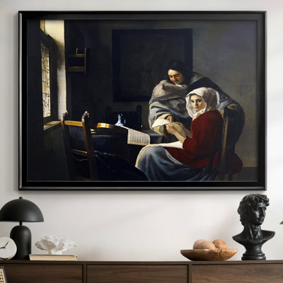 «Girl Interrupted at Her Music» par Jean Vermeer, toile tendue avec châssis, v. 1660 - 1661
