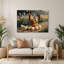 «Farm Hens with Chicks», art mural en métal brun-2003830282