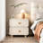 Modern Wooden Nightstand With 2 Sliding Drawers, Minimalist Design With Microfiber Leather Accents, Small Bedside Table For Bedroom Use