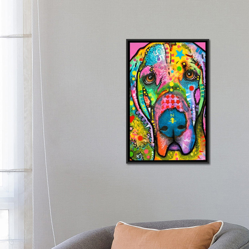 «Bloodhound», impression sur toile tendue, H 26 po x l 18 po x P 1,5 po, Toile avec cadre noir