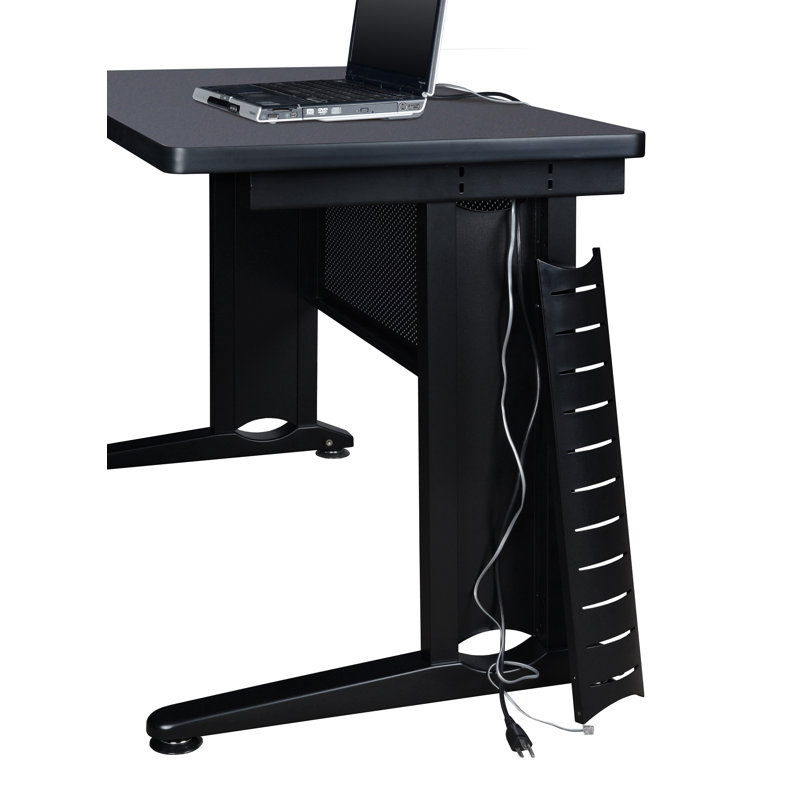 Fusion Teachers Desk with Double Pedestal Drawer Unit, Grey Nebula