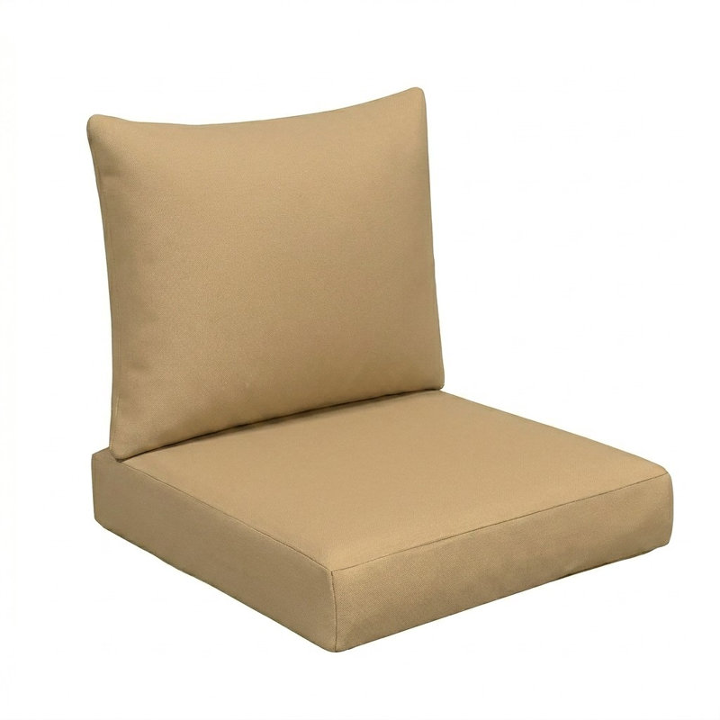 Sunbrella Outdoor Solid Knife Edge Deep Seating Pillow and Cushion Set, Sunbrella - Canvas Capri
