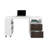San Diego 54" Wide Two Drawer Expandable Desk  with Seven Shelves and Casters White - Dark Walnut