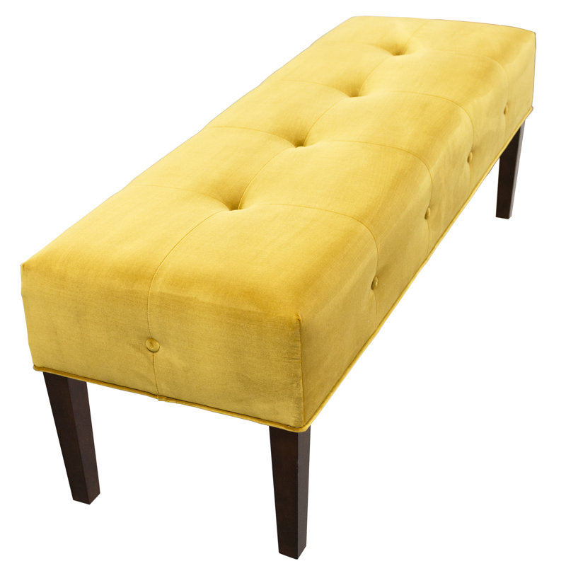 Chidsey Polyester Upholstered Bench, Golden Rod