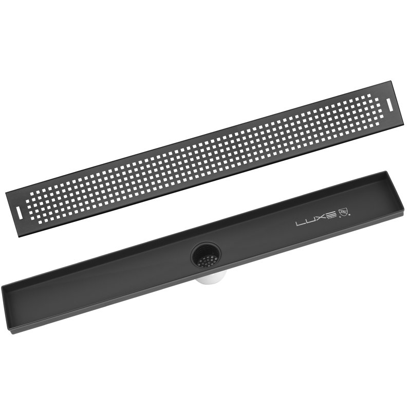 Drain de douche à grille linéaire, Noir mat