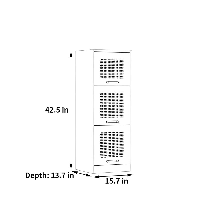 Rabehi, (3 tablettes) H 42,5 po x l 15,7 po x P 13,7 po, Blanc