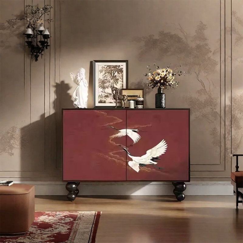 Armoire de rangement en bois de noyer avec rangement fermé