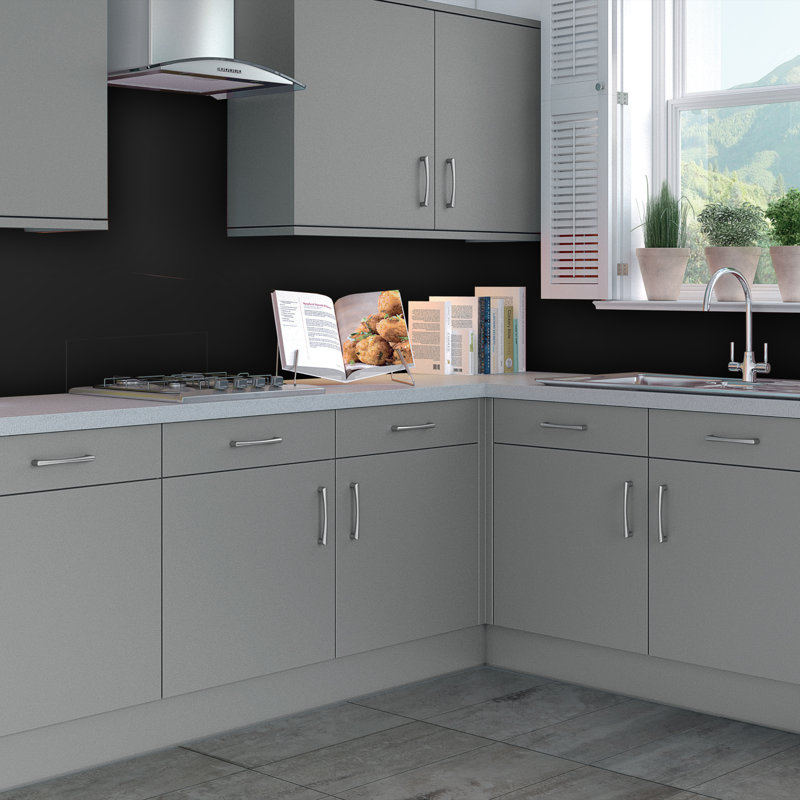 35.4" x 96" Tin Backsplash in Black