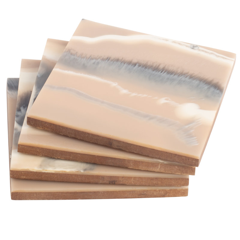 Resin Square 4 Piece Coaster Set