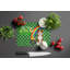 Planche à découper en verre trempé rouge et blanc avec bordure rouge et blanche Collie St. Patrick's Day
