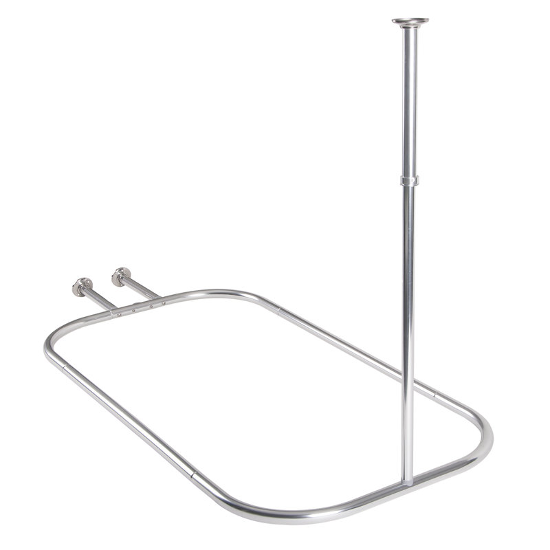 Tringle à rideau de douche en forme d'anneau fabriquée en aluminium antirouille à fixation murale avec support de plafond pour baignoire sur pattes Utopia Alley, très grande taille de 54 pouces x 26 pouces