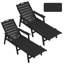 Chaise longue d'extérieur réglable Hdpe - ensemble de 2-911075392
