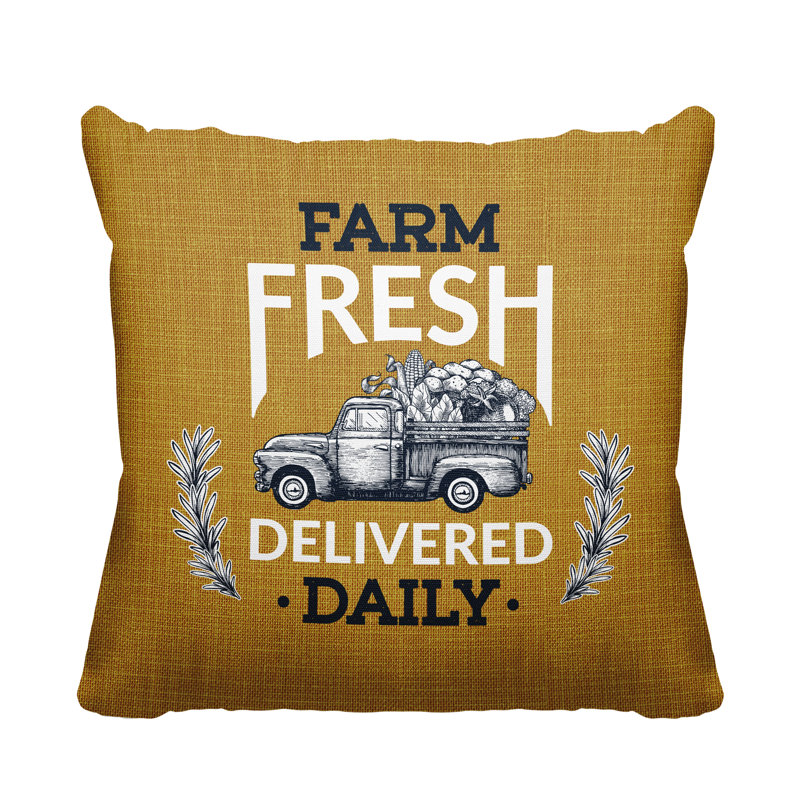 Coussin intérieur / extérieur Ringo Farm, L 19 po x H 19 po, Or