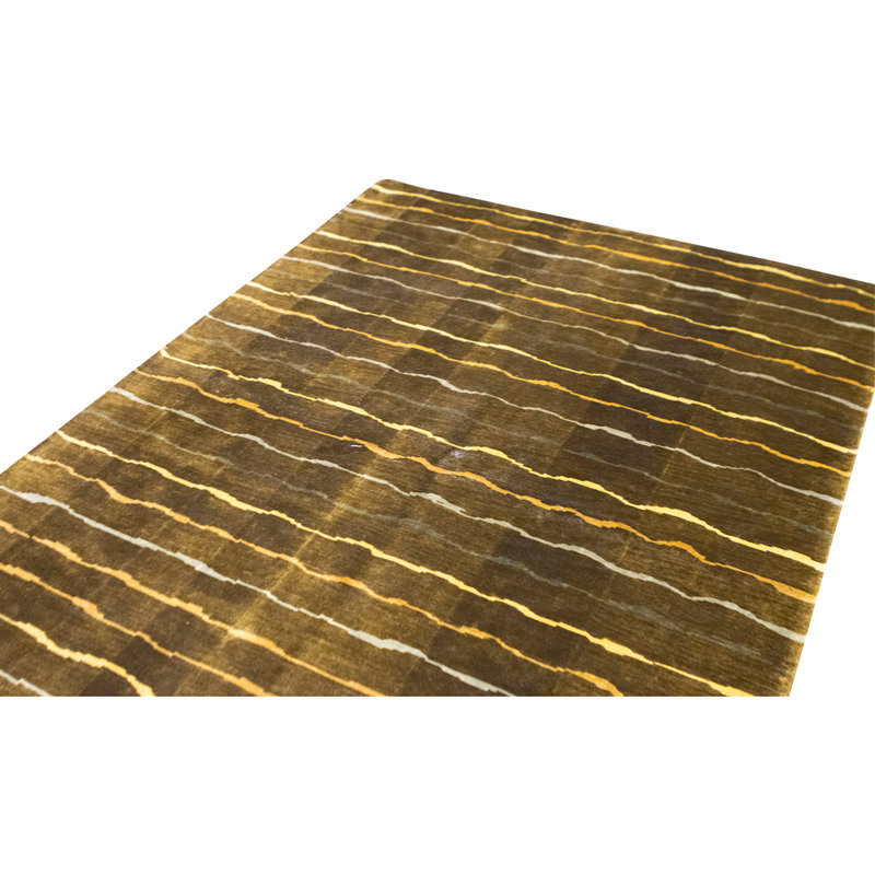 Hand Knotted Area Rug in Gold