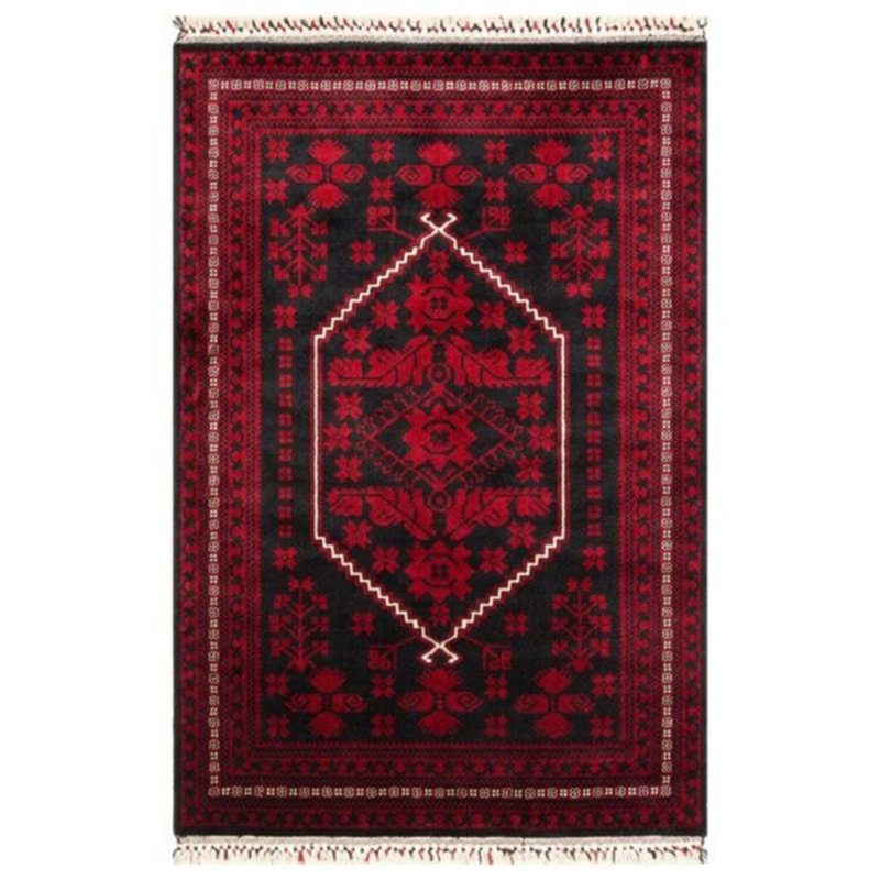 Tapis d'entrée tissé à la main, 3 pi x 9,8 pi, 100% viscose de bambou, hauteur du velours: 0,3 po, 3200 g / m² | Couleur rouge luxueuse, durable et facile à nettoyer | Parfait pour les vestibules, les salons et les décorations élégantes