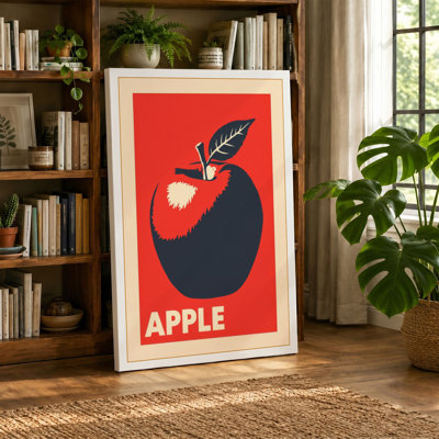 Apple Poster Retro - Wrapped Canvas