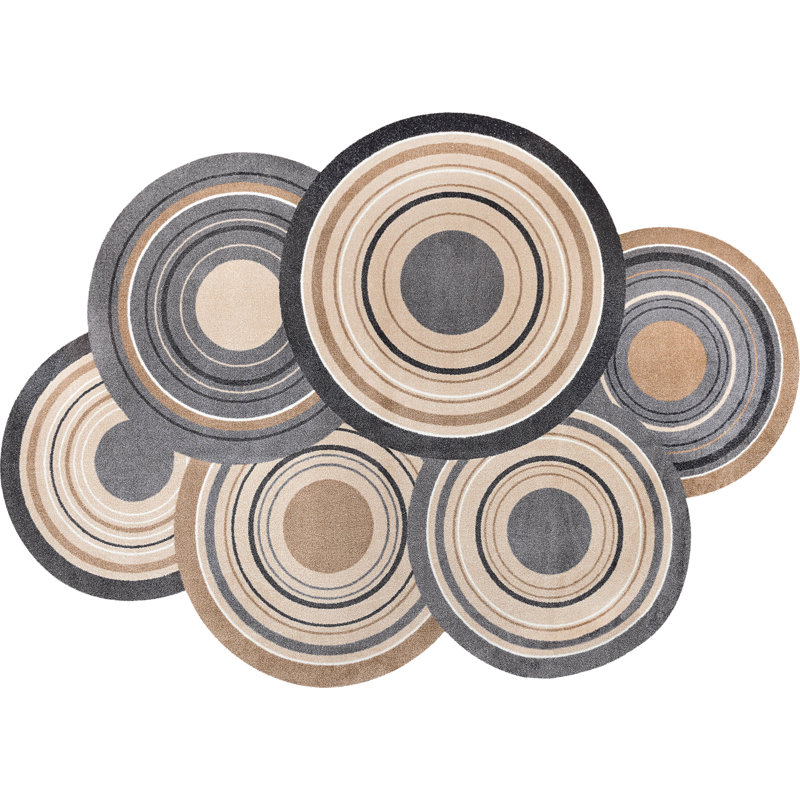 Non-Slip Geometric Indoor / Outdoor Doormat, Grey