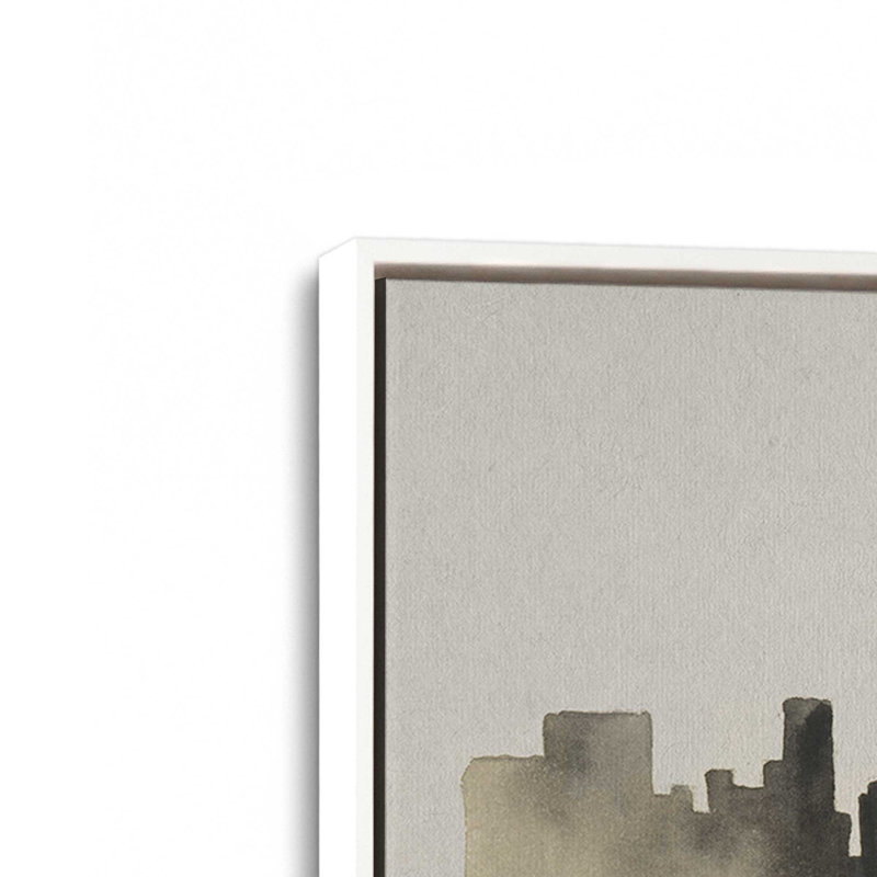 New York City Haze, H 32,75 po x l 48,75 po, Cadre flottant, Blanc opaque