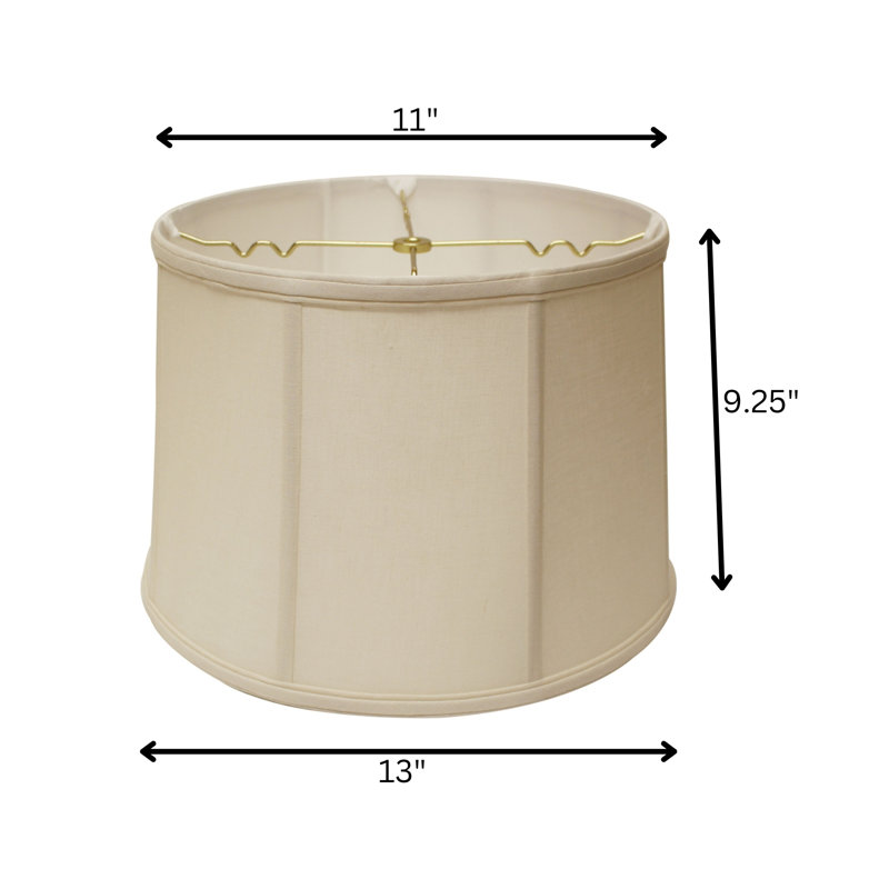 Retro Drum Softback Fabric Lampshade with Washer Fitter for Table Lamps, Vanilla