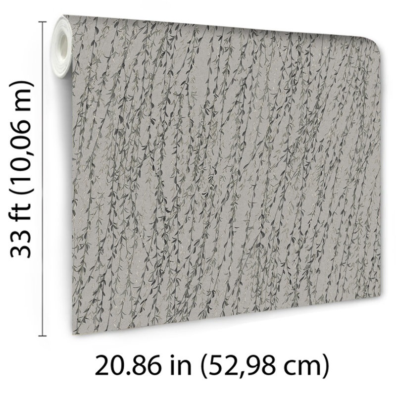 Willow Streamside Wallpaper, Grey