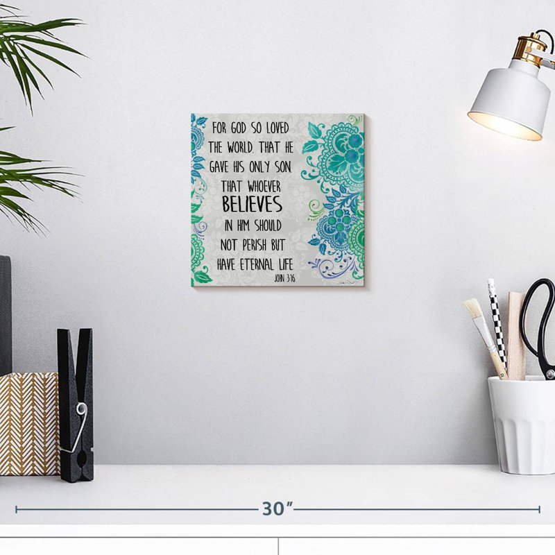Verset biblique Tergel Paisley I, H 10 po x l 10 po