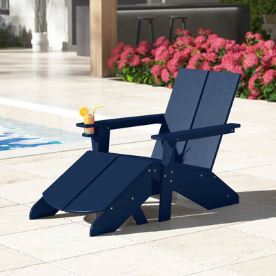 Chaise Adirondack moderne en poly avec repose-pieds