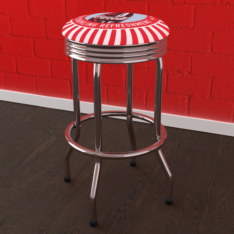 Swivel Upholstered Counter Stool with Metal Frame